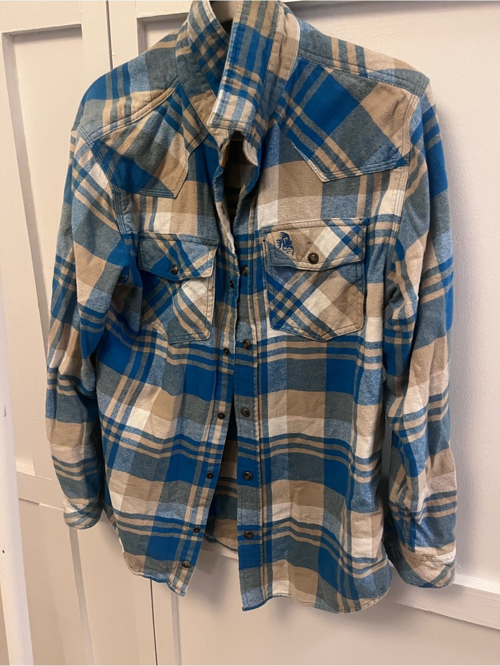 Legendary Whitetails Blue and Tan Plaid Button-Down Shirt